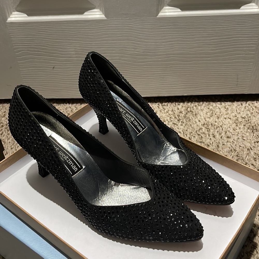 Black Stuart Weizmann Pumps - image 4